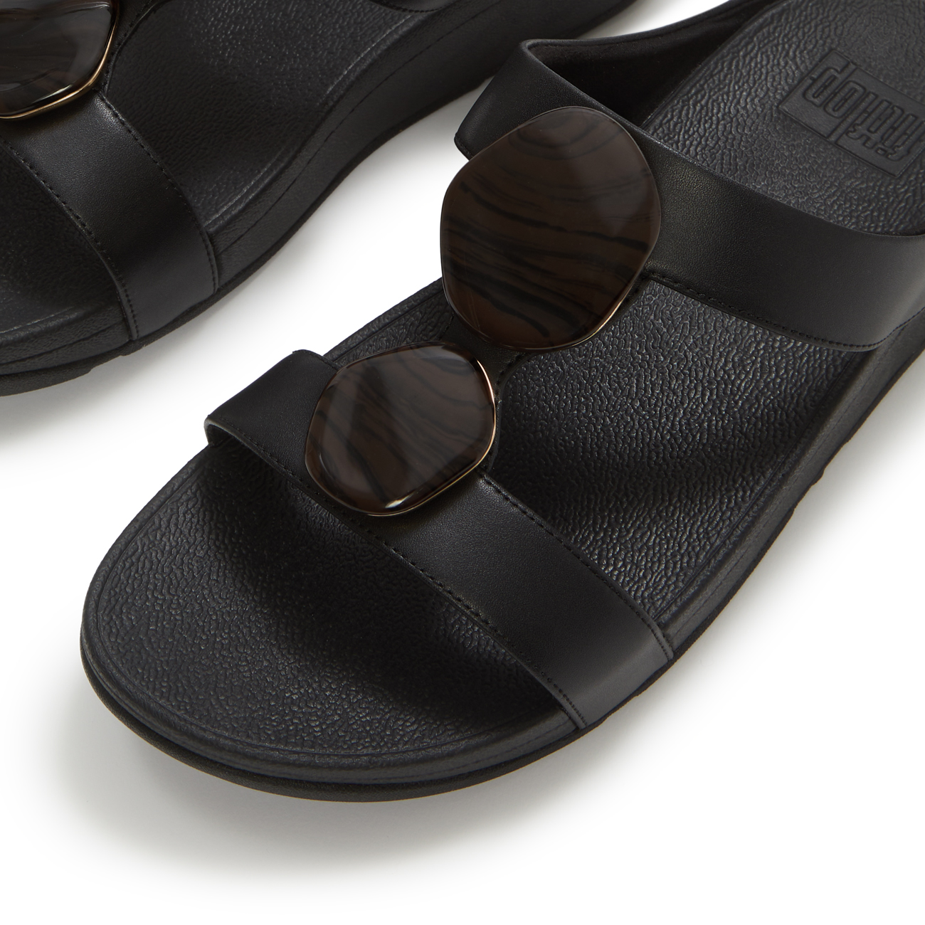 FitFlop Fino Marbled-Stone H-Bar Slides 3 FitFlop Fino Marbled-Stone H-Bar Slides - Afbeelding 3
